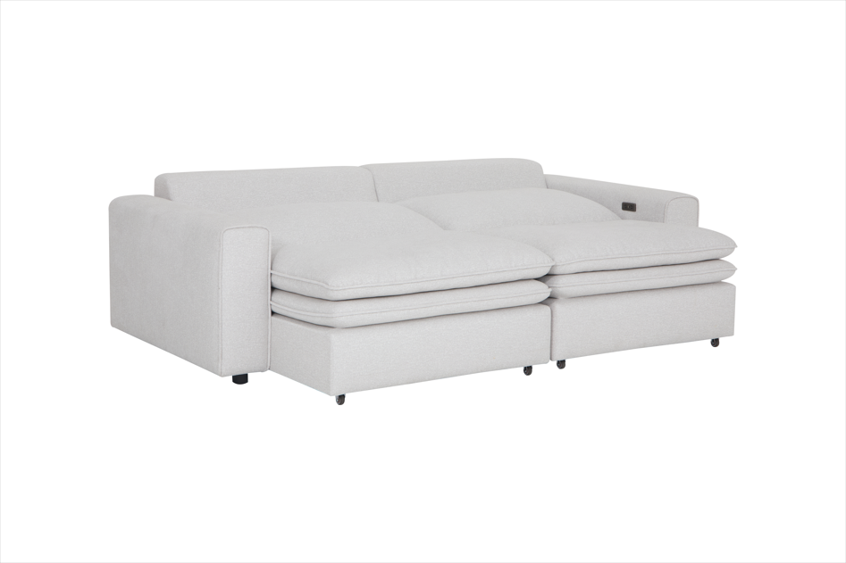 Eliza Cloud Ivory Electric Sofa - Angled View