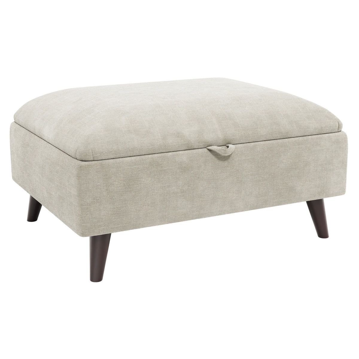 Eden Storage Footstool in Astoria Sand - White Background