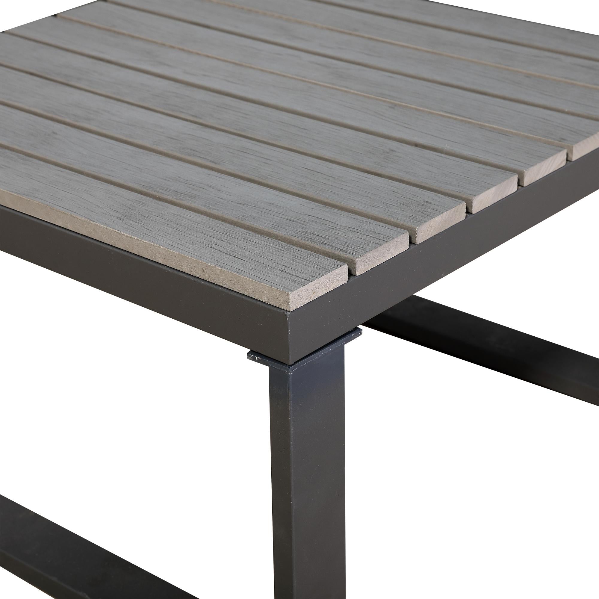 Luxe Square Corner Set Charcoal Aluminium Frame With Grey Cushions - AMC Furniture