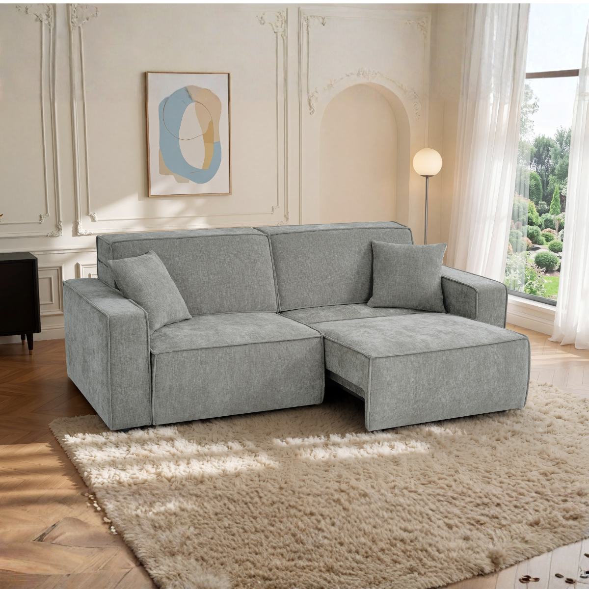 Louie Electric Sofabed Grey 3 Seater - AMC Furniture