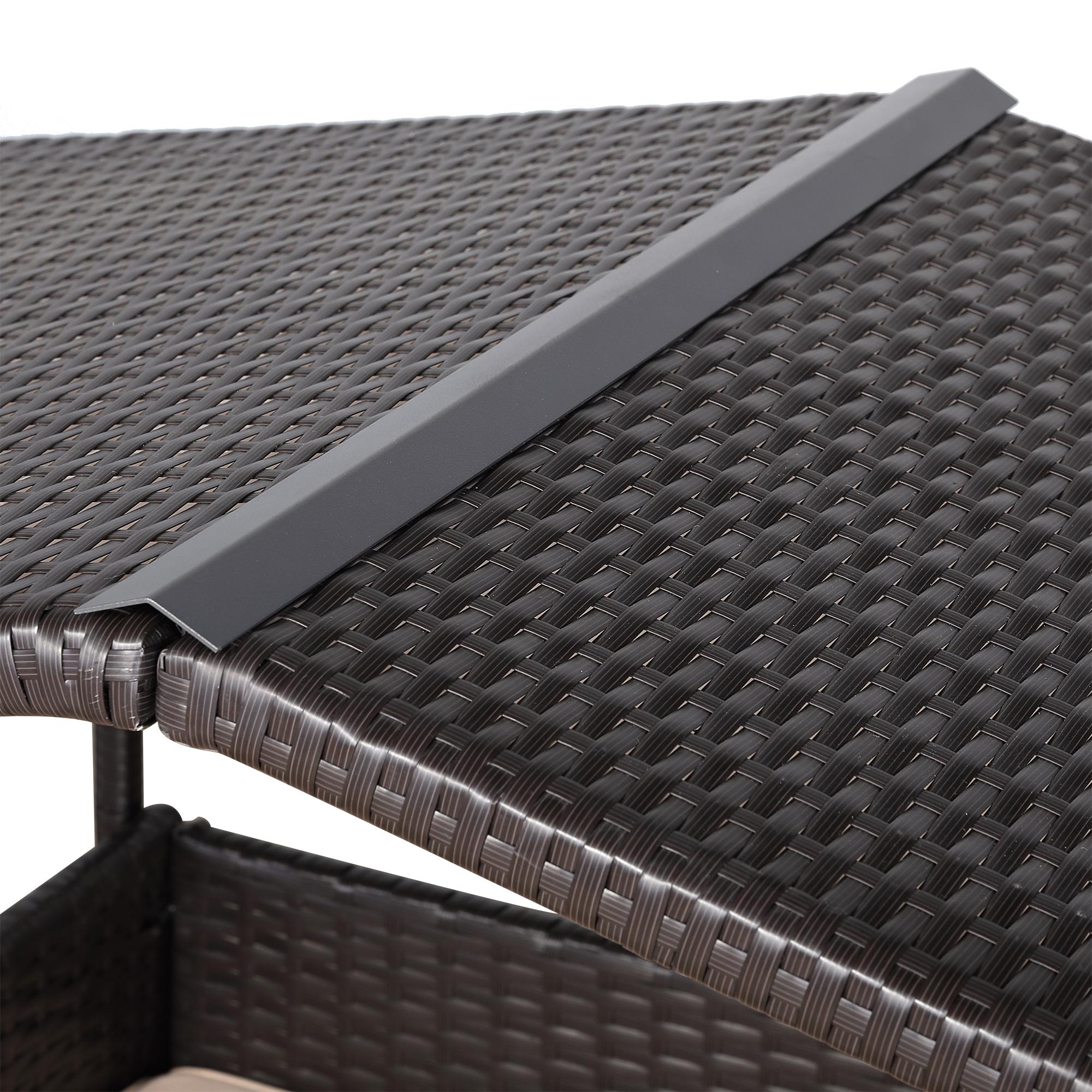 Medium Rattan Dog Bed for Indoor/Outdoor with Weatherproof Roof and Removable Cushion Lounge in Brown Weave - AMC Furniture