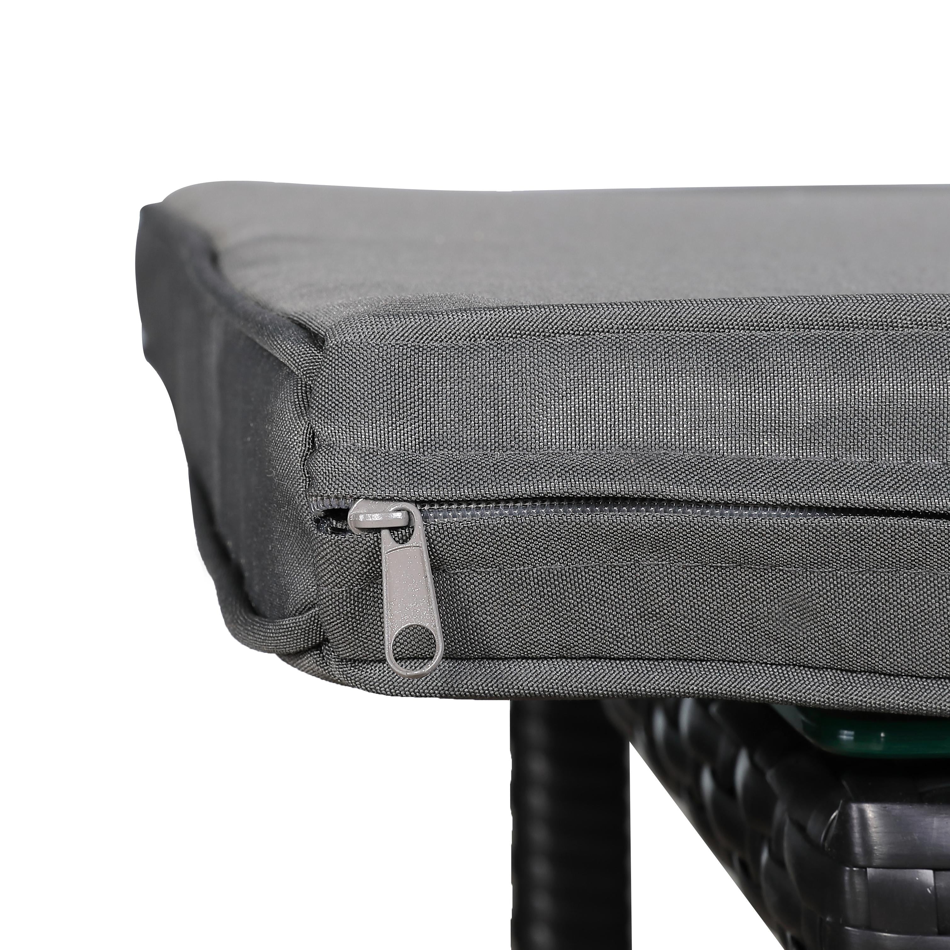 Medium Rattan Dog Bed for Indoor/Outdoor with Removable Roof and Cushion in Grey - AMC Furniture
