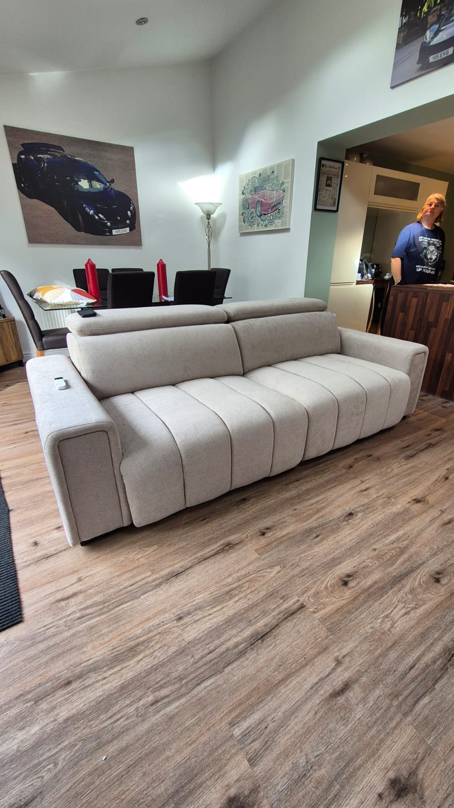 April Electric Sofabed Grey 3 Seater