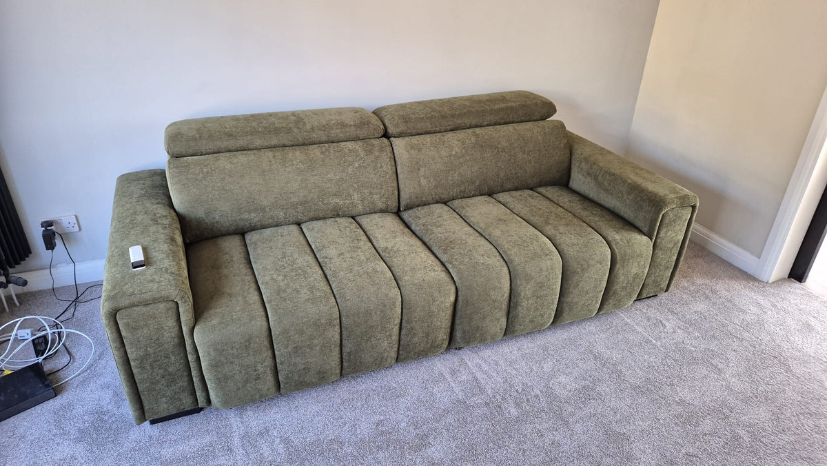 April Electric Sofabed Green 3 Seater