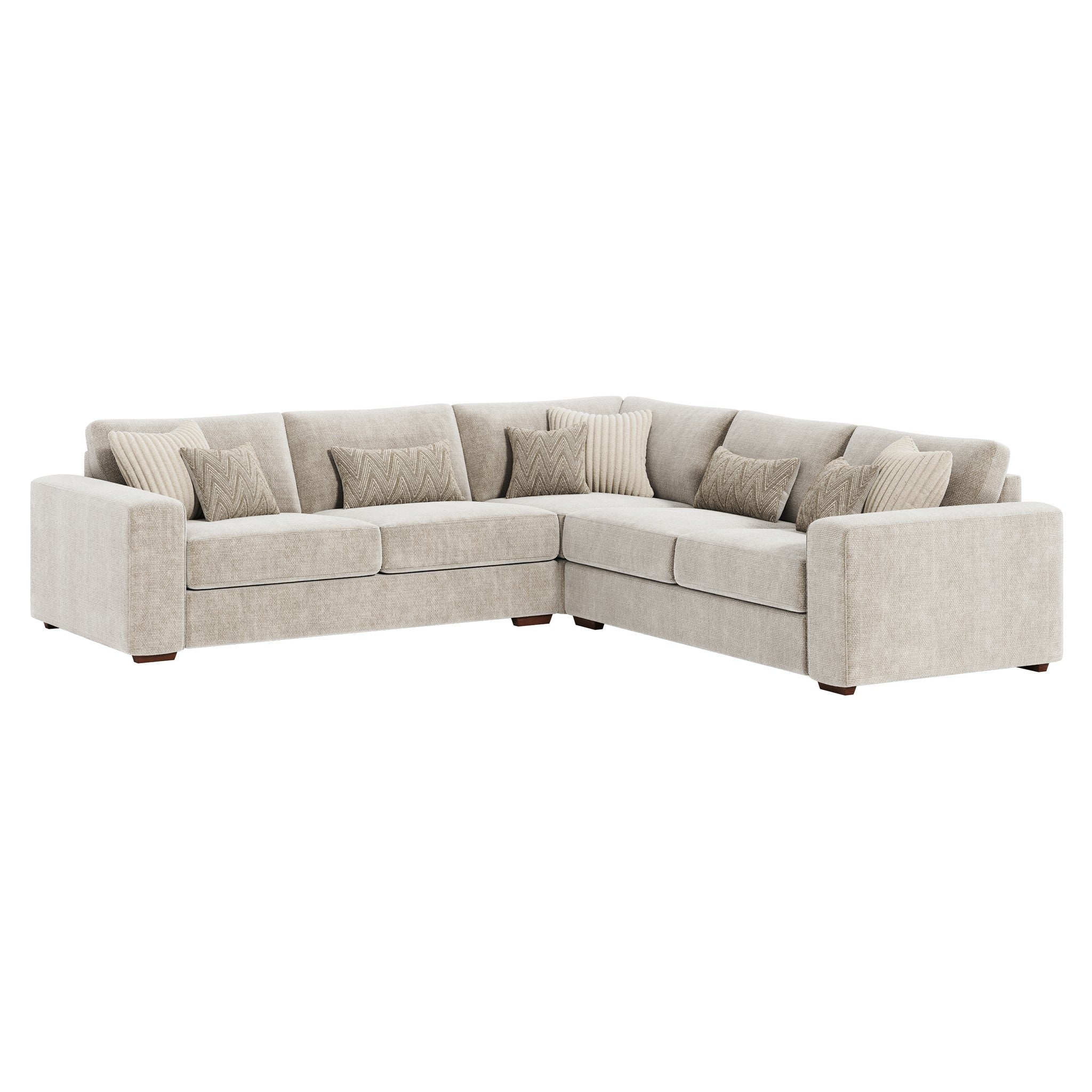 Nola Large U Shape and Large Footstool Deal in Violet Stone - White Background