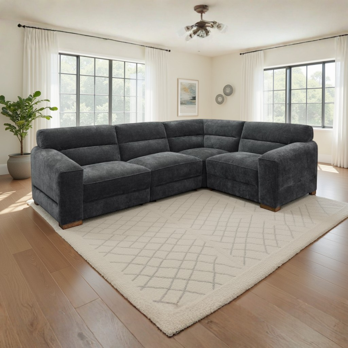 Orla Sofa Charcoal Universal Corner - AMC Furniture