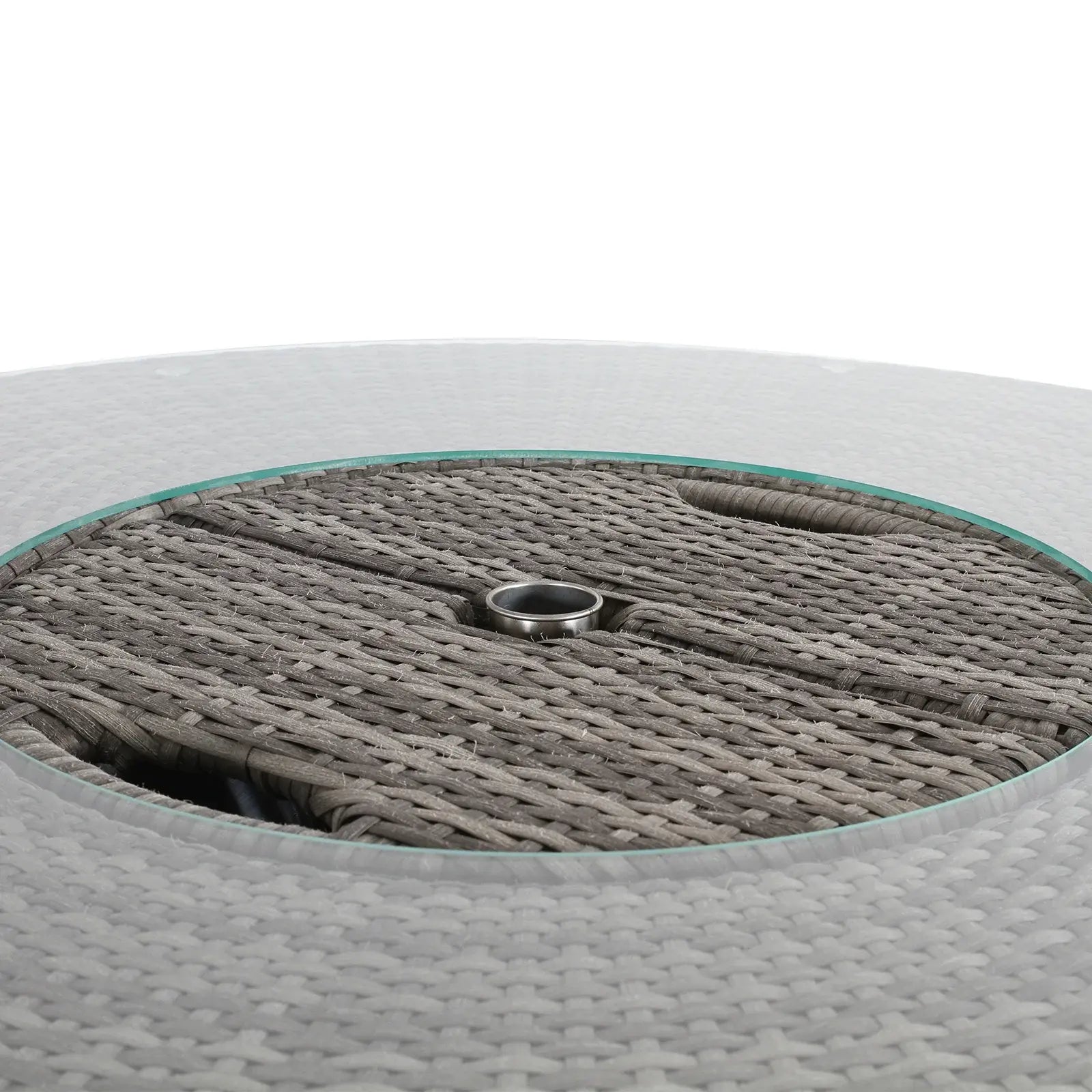 Oxford  Aluminium frame Round Bar Set with Ice Bucket in Stone Brown Grey Weave - AMC Furniture