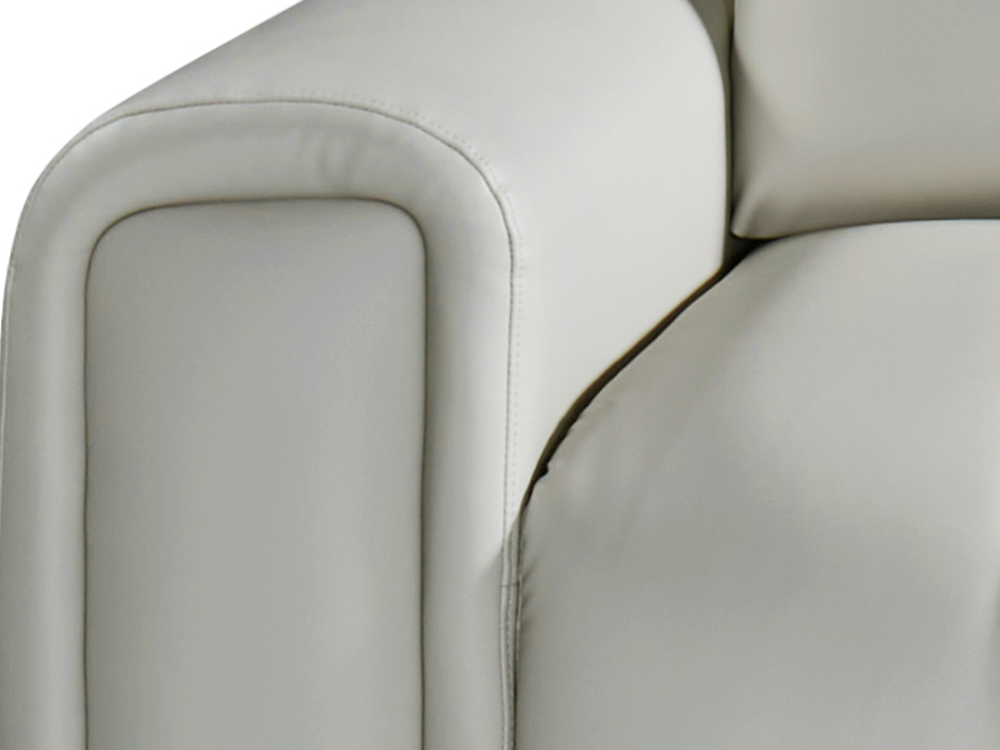 April Electric Power Slider Sofa in Ivory Leather Aire
