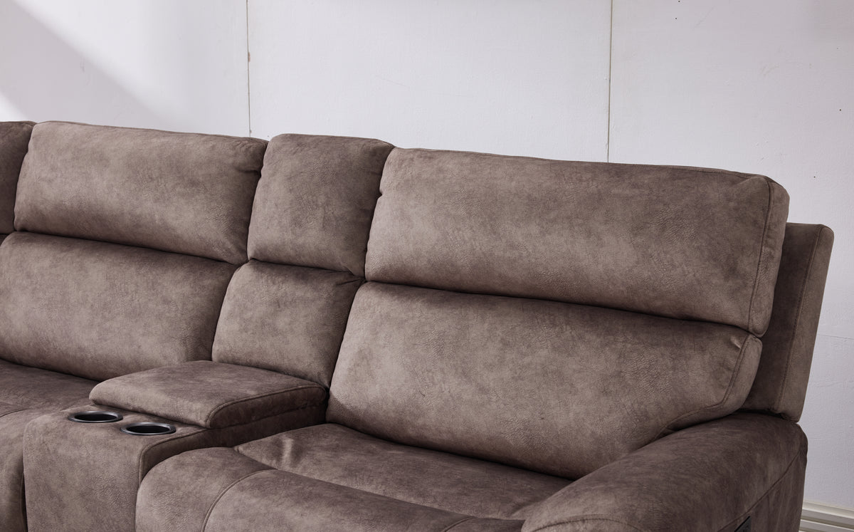 Orlando Large Electric Corner Sofa in Truffle Meta Sofa