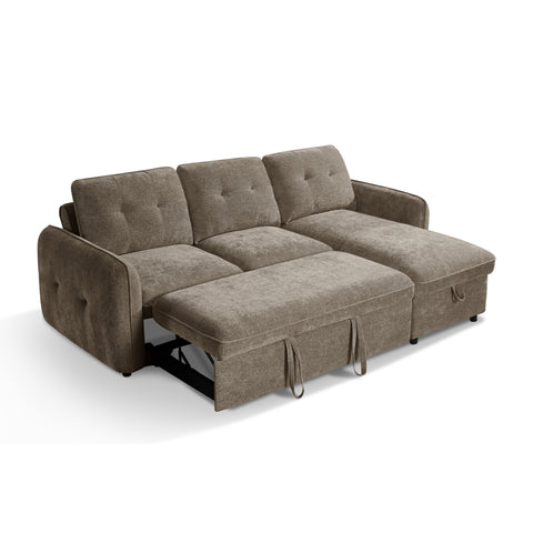 Thea Universal Corner Sofa Bed in Brown