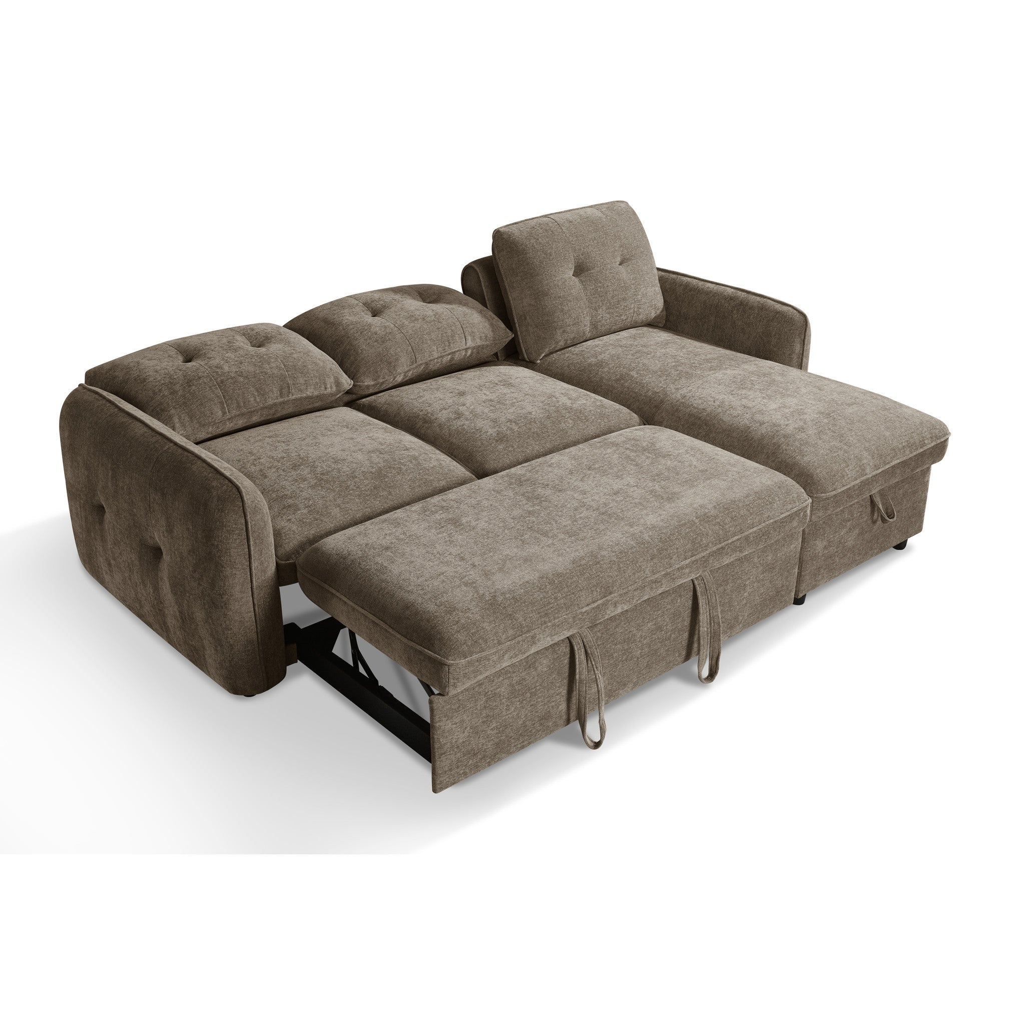 Thea Universal Corner Sofa Bed - Brown - Studio View 4
