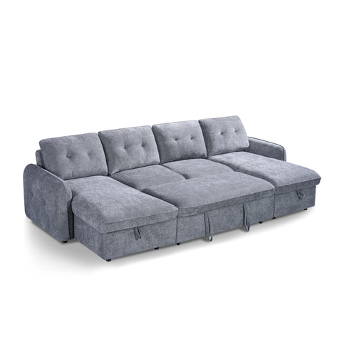 Thea U Shape Corner Sofa Bed in Grey