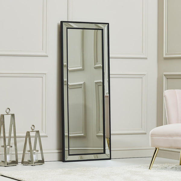 Eva Matt Black Frame with Bevel Mirror (60cm x 150cm) (6585801572416)