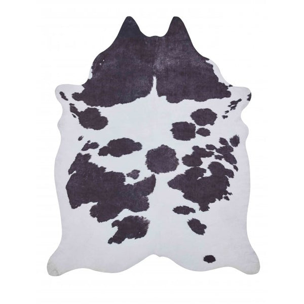 Faux cow Print Black/White 130 x 155 (6584610127936)