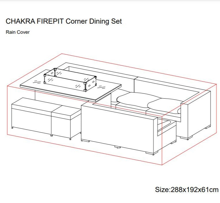 Rain Cover for Chakra Rattan Garden Rising Corner Dining Set with Fire Pit (6698286088256)