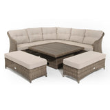 Products Hazel  Corner Sofa with Rising Table and 2 Benches in Brown Rattan (6716125806656)