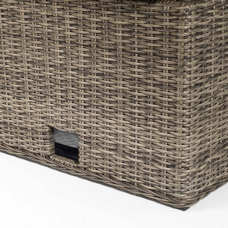 Close up of rattan of the Hazel Corner Sofa with Rising Table and 2 Benches in Brown Rattan (6716125806656)