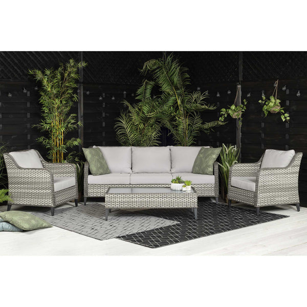 Isla 3 Seater Sofa with 2 Armchairs and Coffee Table in Grey Rattan (6716126199872)