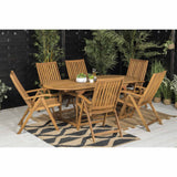 Acacia Oval Dining Table with 6 Chairs (6716126363712)